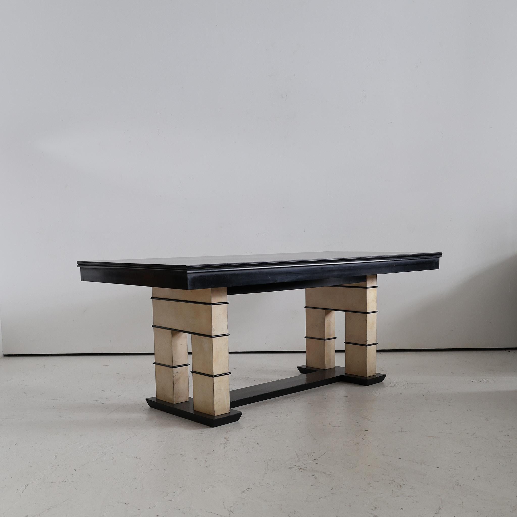 Art Deco C.1940s Italian Modernist / Deco Vellum Dining Table
