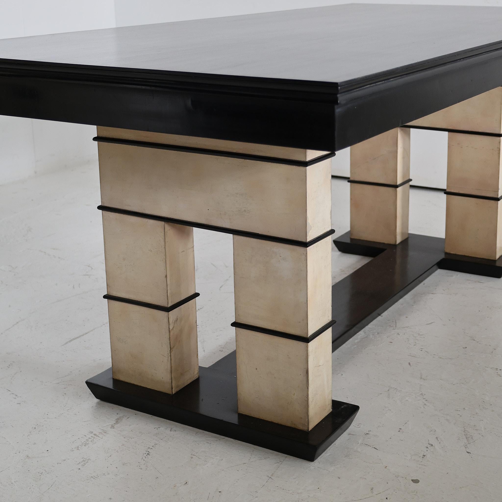 C.1940s Italian Modernist / Deco Vellum Dining Table 1