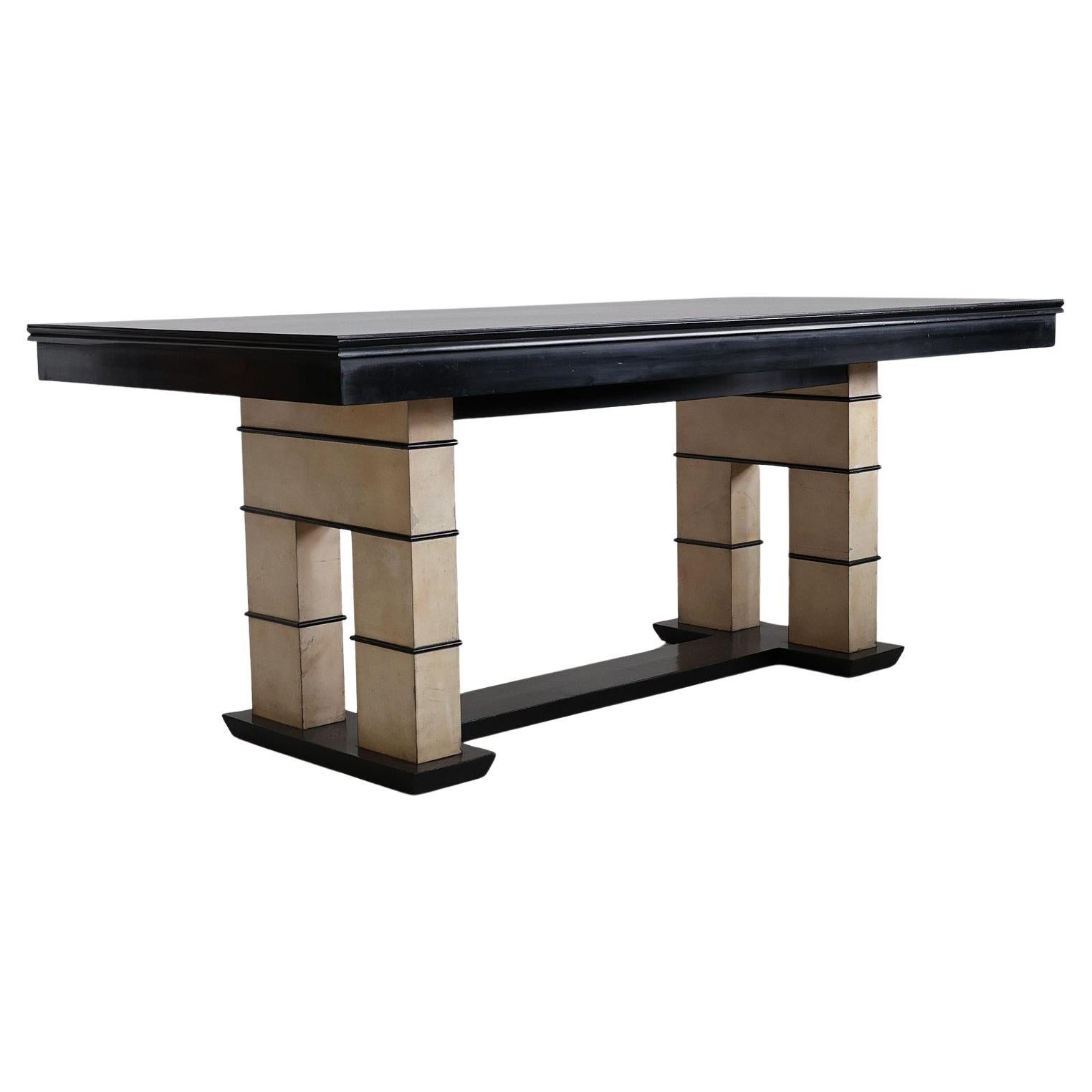 C.1940s Italian Modernist / Deco Vellum Dining Table
