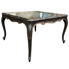 Italian Eglomise Square Coffee Table with Chinoiserie Top, circa 1940s 