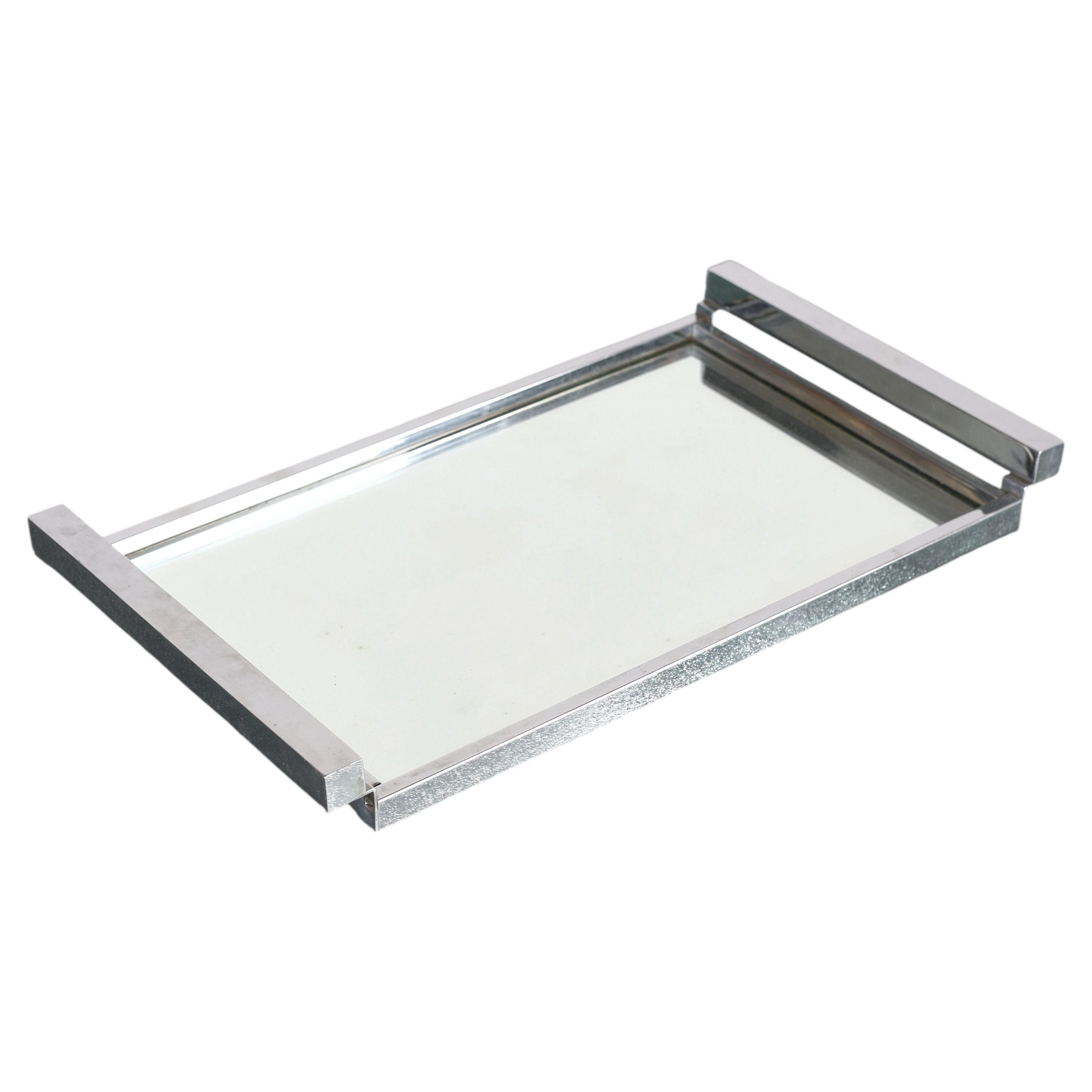 C.1940s Modernist Chrome Plated Mirrored Tray
