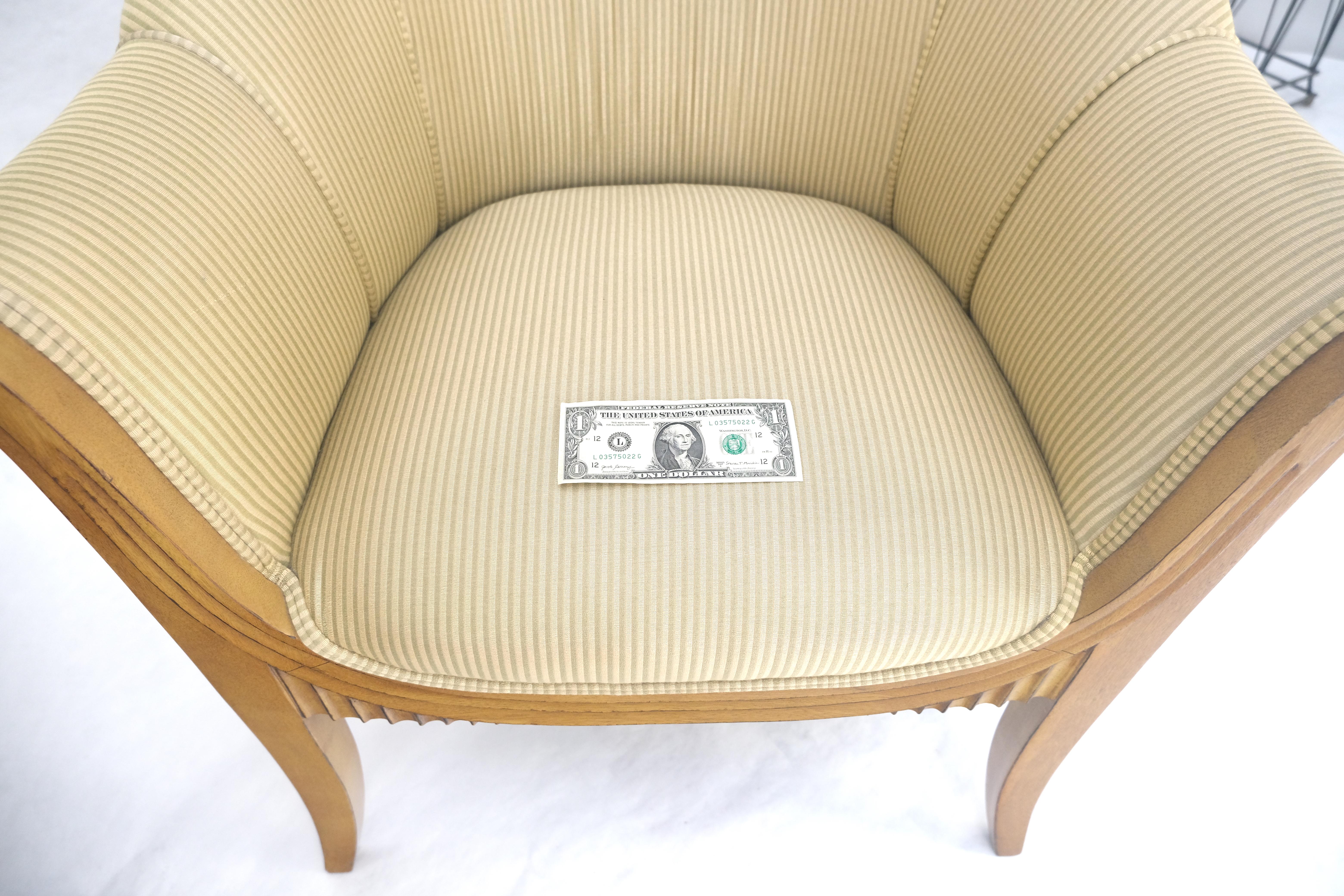 c.1940s Pair Leon Jallot Atr. Carved Scallop Edge Bergere Arm Lounge Chairs MINT For Sale 5