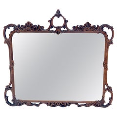 Vintage c1940s Pierced Carved Mahogany 56x50” Chippendale Style Wall Mirror MINT!