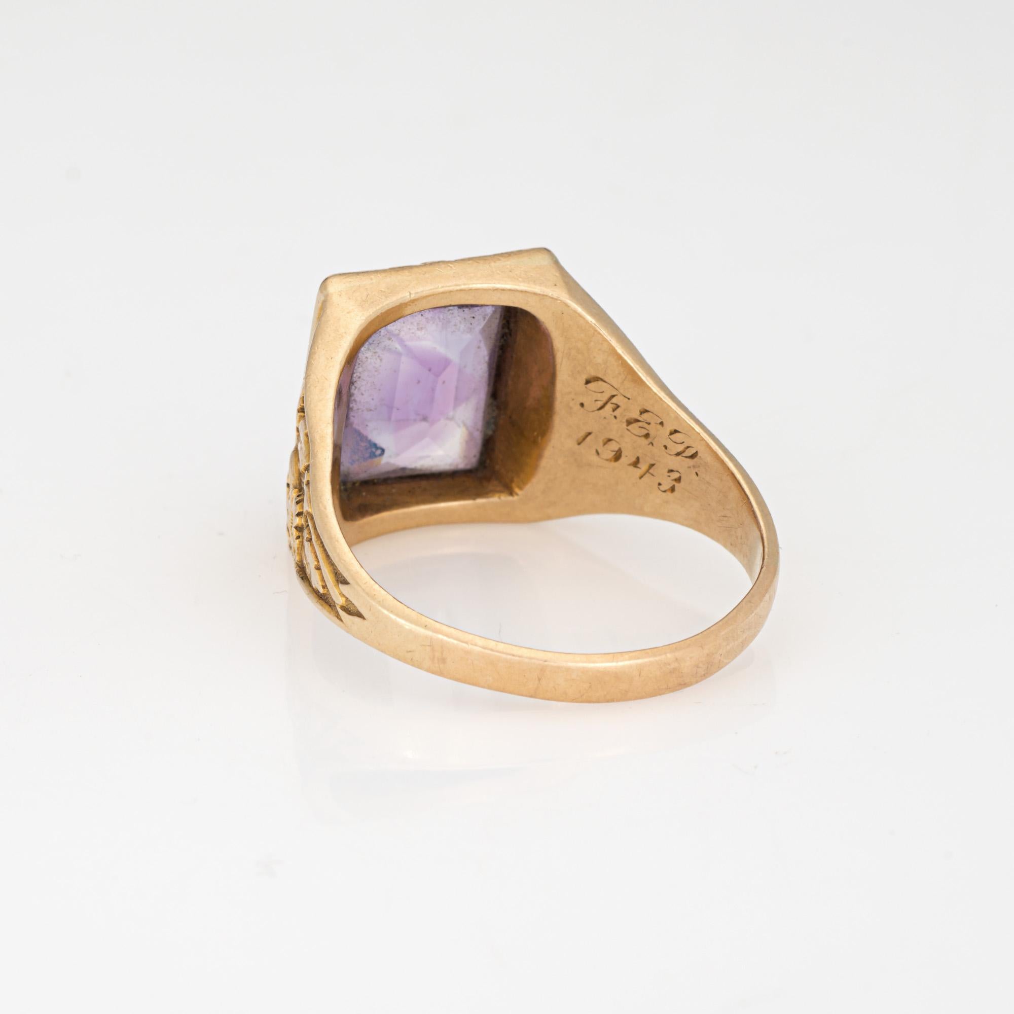 c1943 Bailey Banks Biddle Amethyst Ring Men's Sz 12 Vintage Fine Jewelry In Good Condition In Torrance, CA