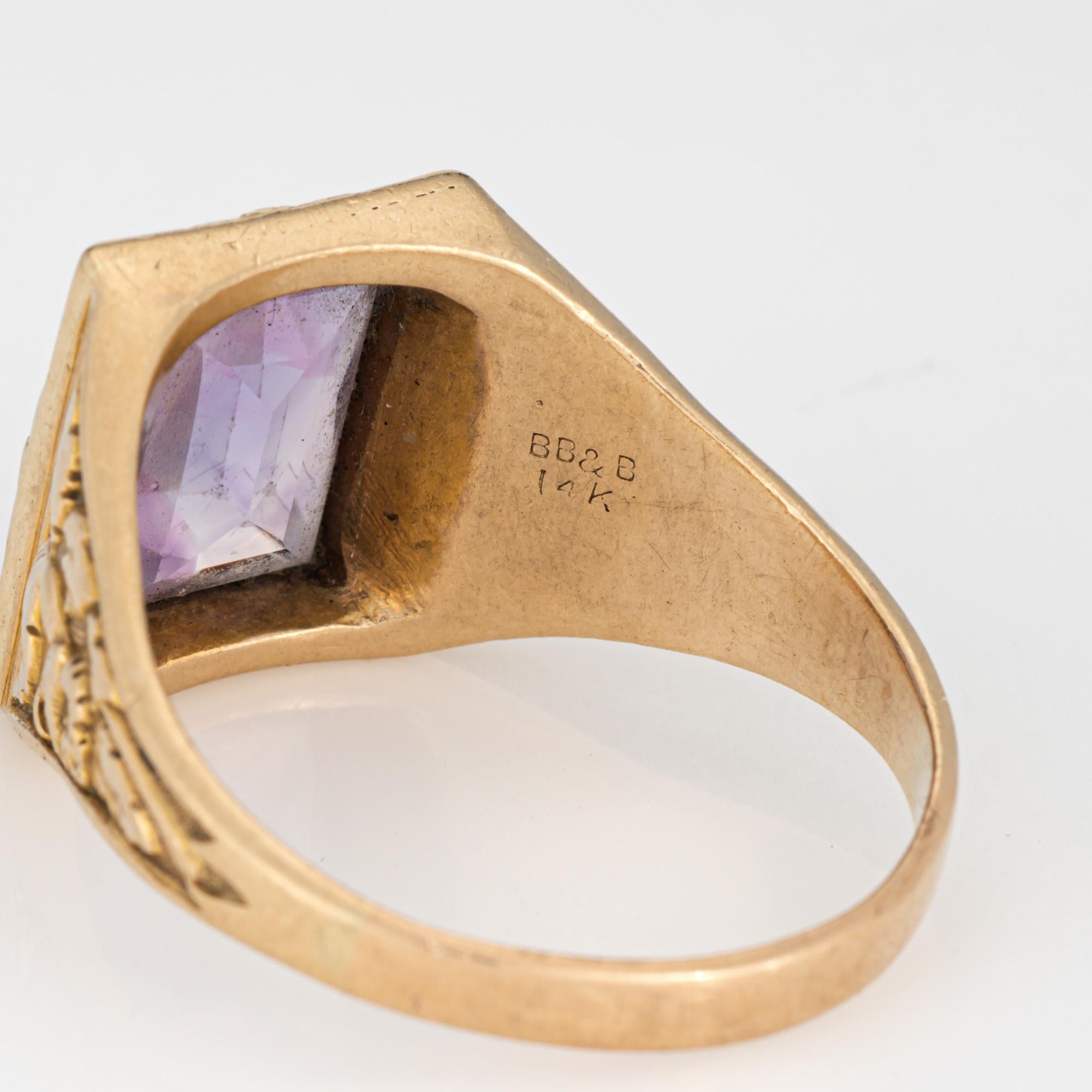 c1943 Bailey Banks Biddle Amethyst Ring Men's Sz 12 Vintage Fine Jewelry 2