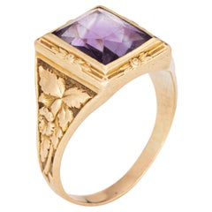 c1943 Bailey Banks Biddle Amethyst Ring Men's Sz 12 Vintage Fine Jewelry