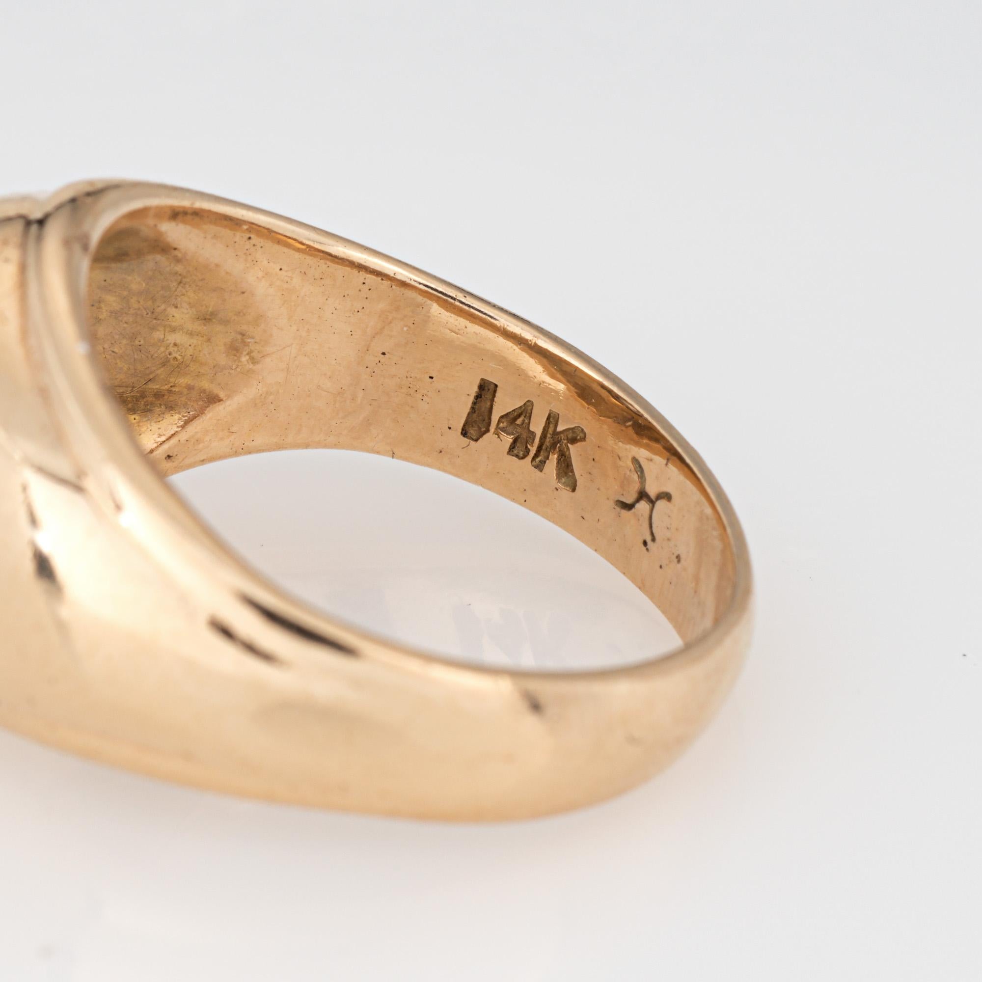 c1944 Anello con diamante d'epoca Sz 6.5 Fascia in oro giallo 14k Gioielli di pregio in vendita 2
