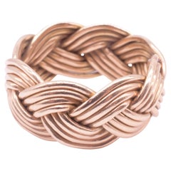 C1950 14K Türkenkopf geflochtene Band Ring