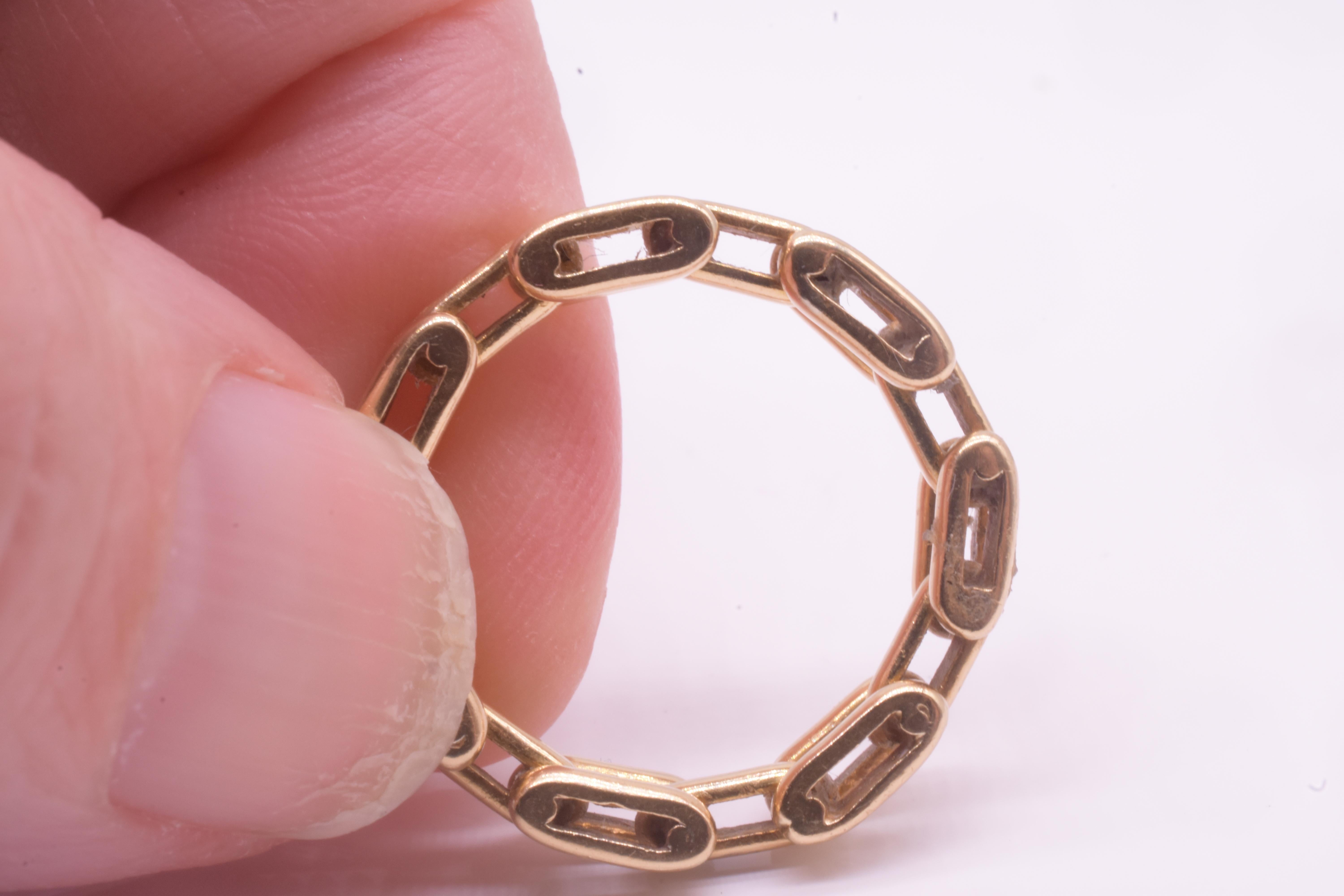 Anello a catena moderno in 18 carati del 1950 In condizioni ottime in vendita a Baltimore, MD