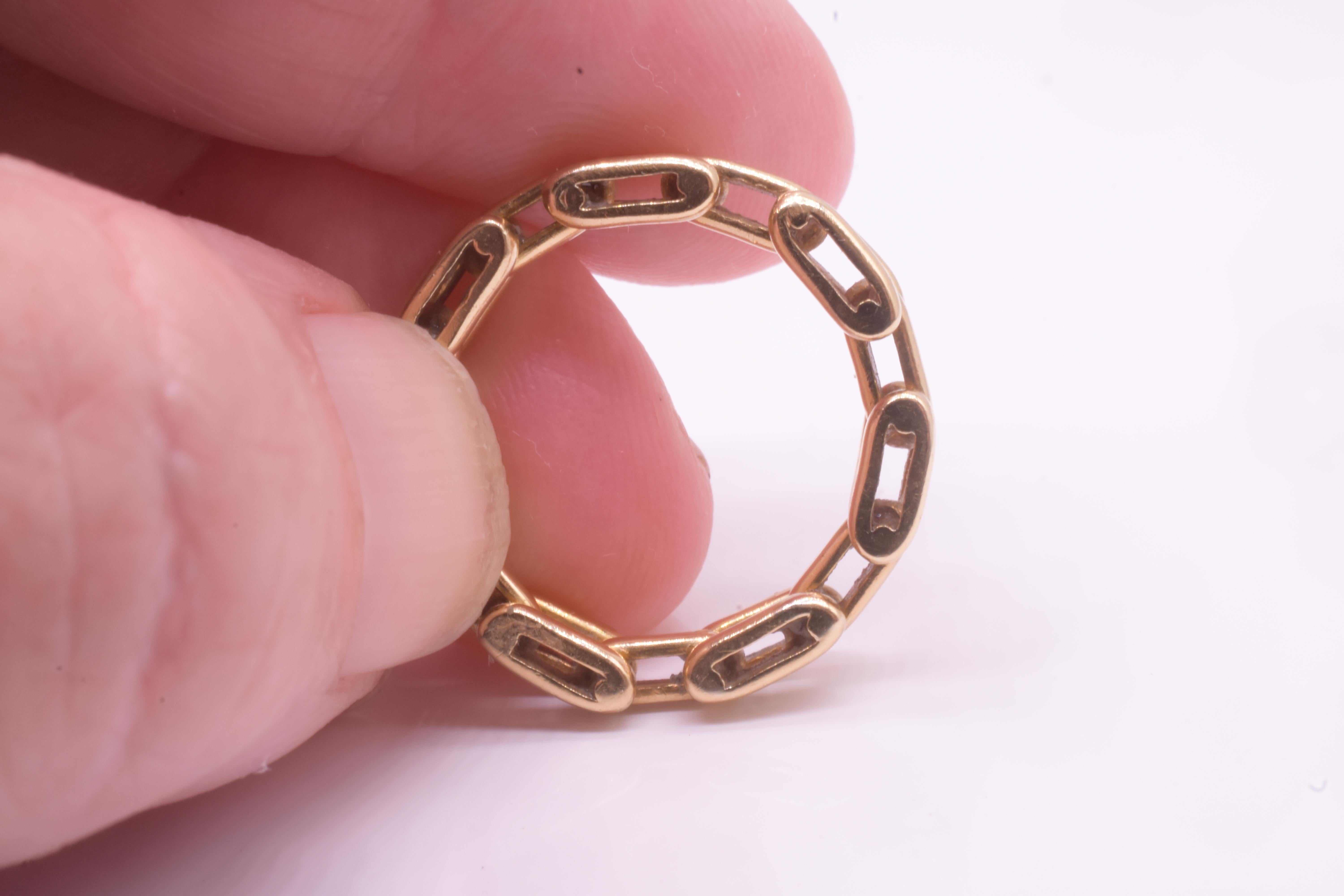 Anello a catena moderno in 18 carati del 1950 in vendita 2