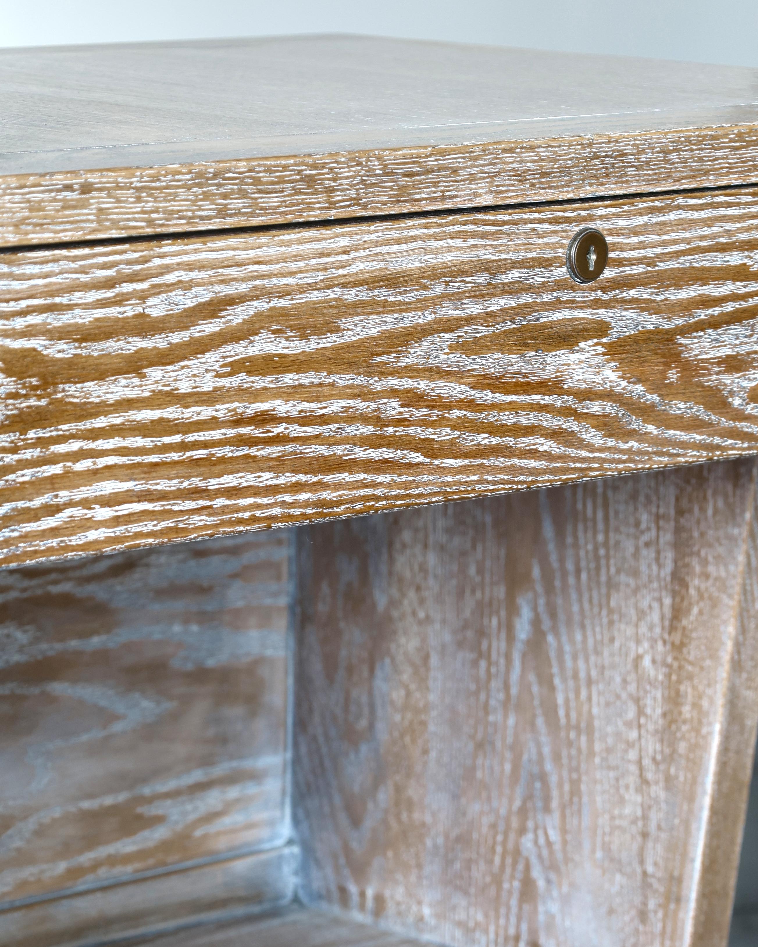 C.1950s French Limed Oak Desk For Sale 3
