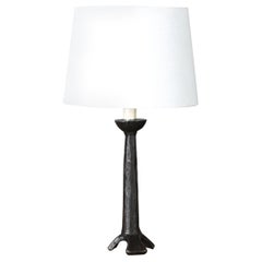 C.1950s French Textured Steel Table Lamp