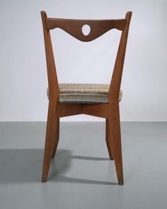 c.1950s Guillerme et Chambron Pair of Dining Chairs upholstered in Tibor