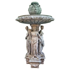 Prächtiger Bronzebrunnen im neoklassischen Stil aus den 1950er Jahren