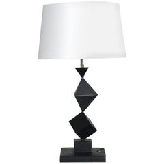 C.1950s Oversized Artist Made Geometric Table Lamp