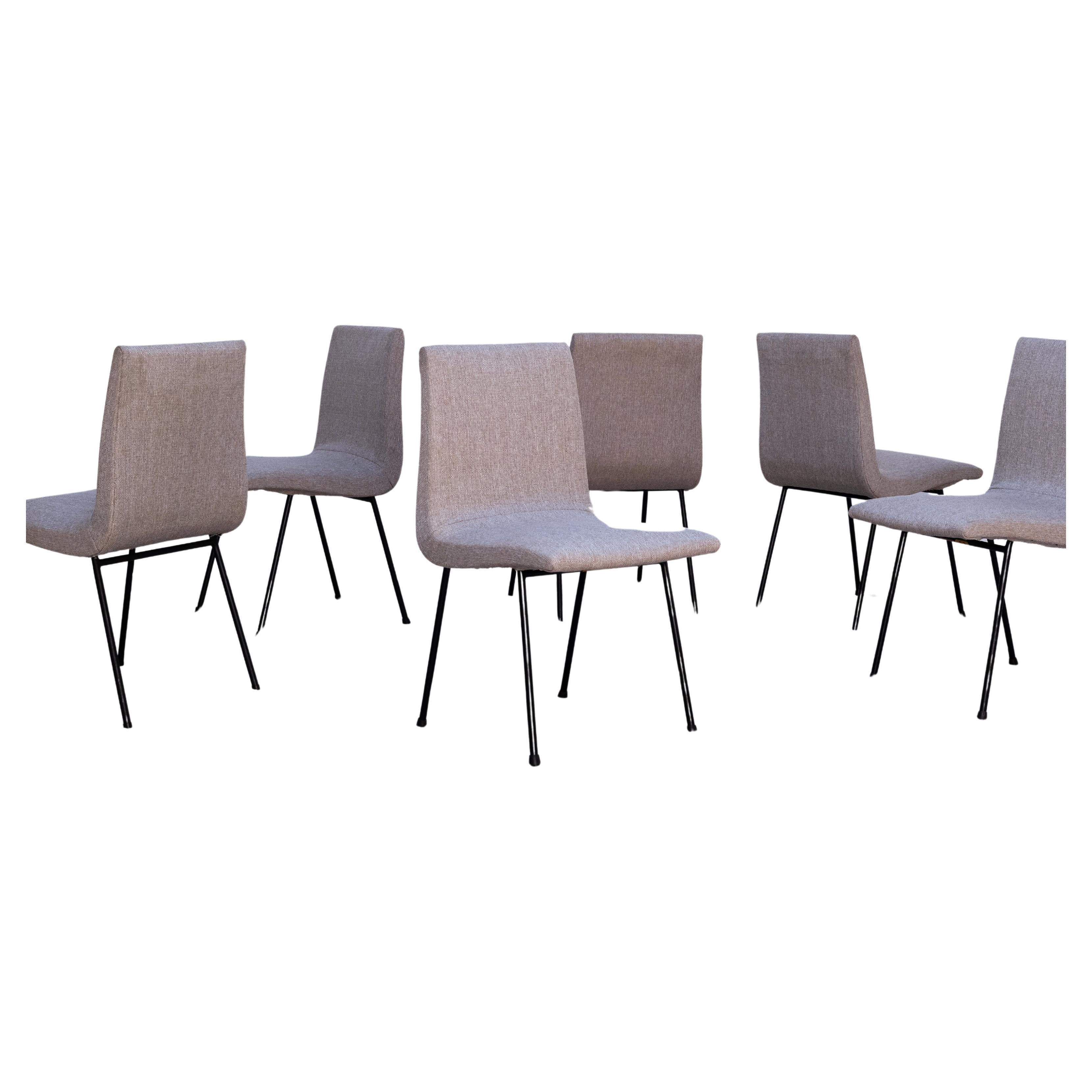 c1950s , Pierre Paulin for Meuble TV , set of 6 , chairs For Sale
