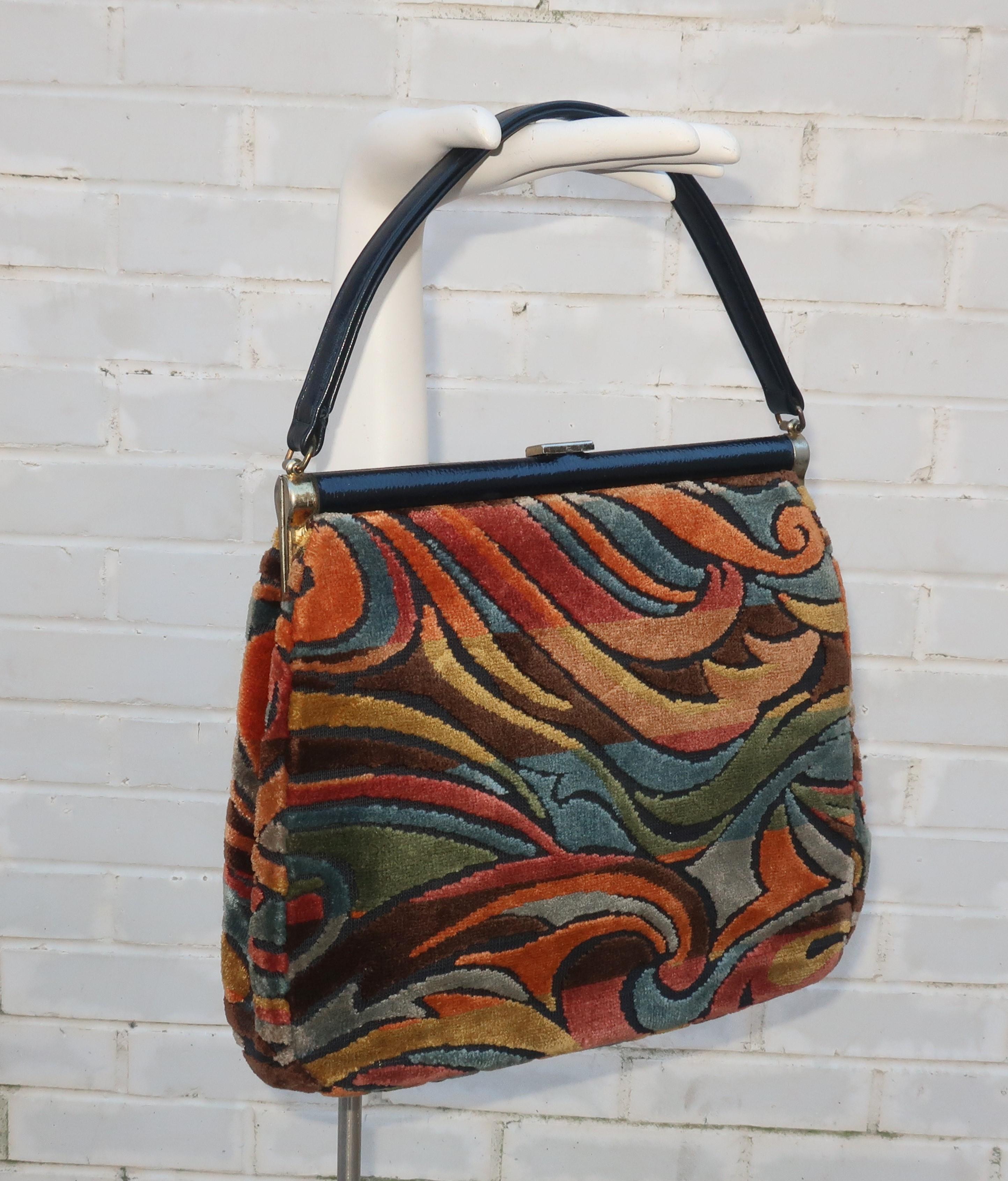 Vintage Handbag Tapestry Julius Resnick Miami JR Purse Floral 