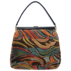 C.1960 Julius Resnick Mod Velvet Carpetbag Handbag