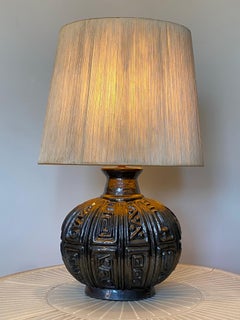 c1960 Lee Rosen pour Design Technics Lampe ovoïde en céramique de poterie brutaliste