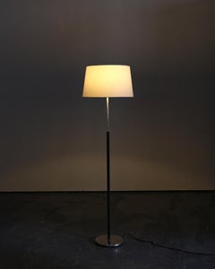C.1960s Chrome & Stitched Leather Standard Lamp (2)