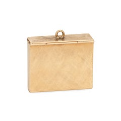 c1960s Envelope Picture Locket Folding Charm 14k Gold Pendant Opens 4 Photos