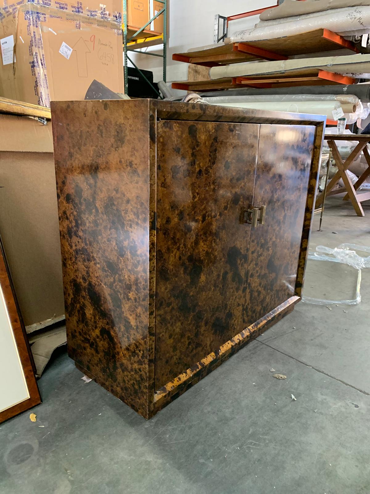 Faux Tortoise Shell Two-Door Cabinet, circa 1960s 3
