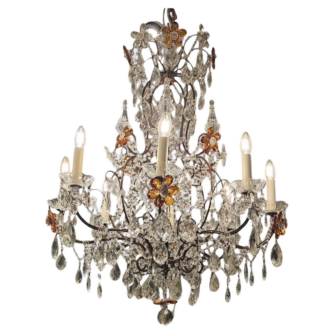 C1960s Floral Italian Chandelier For Sale