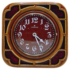 c1960s Mid-century Modern Ceramic Wall Clock, Junghans, Germany