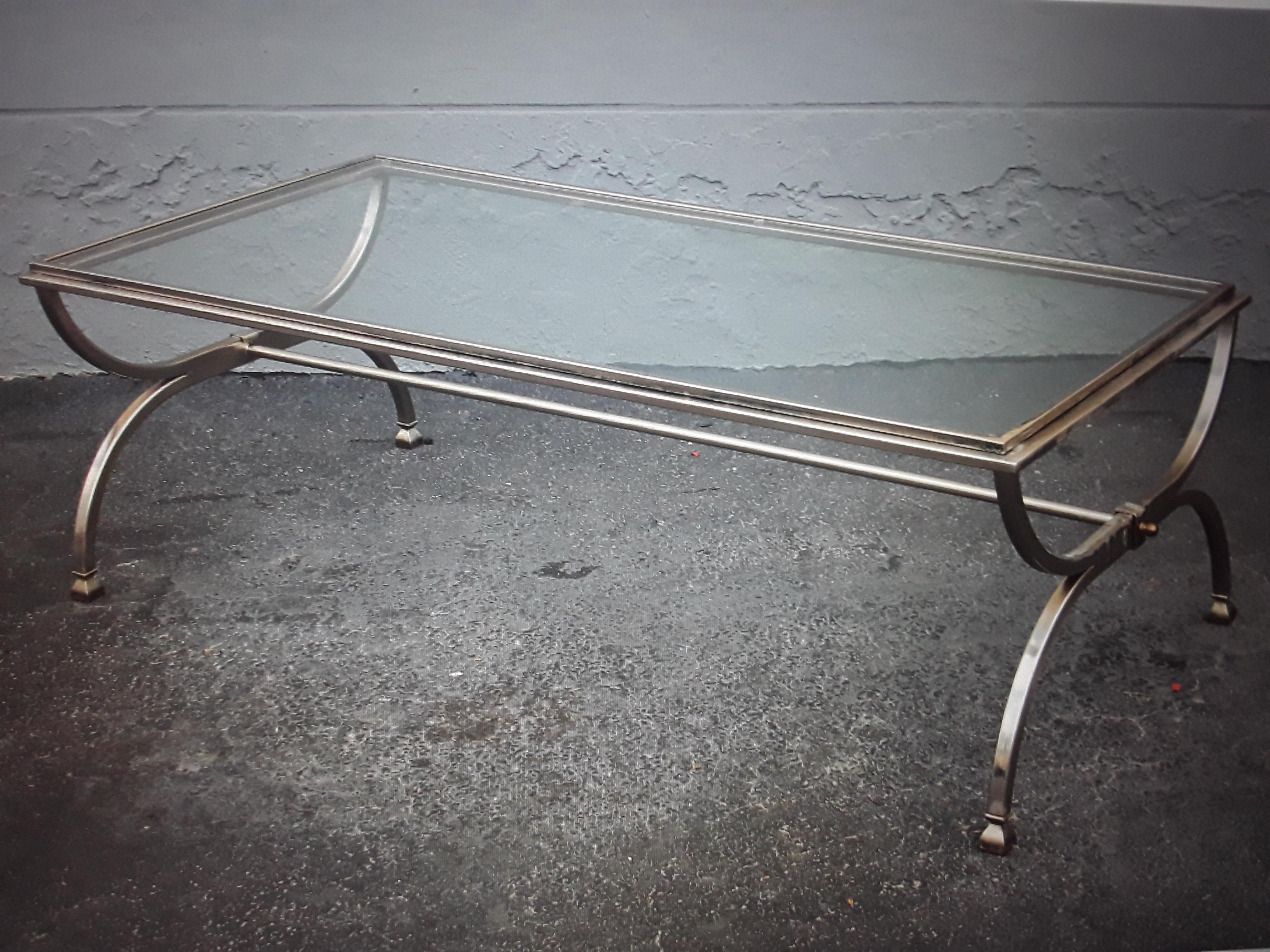 Mid-20th Century c1960's Mid Century Modern Chrome/ Steel with Glass Coffee/ Cocktail Table For Sale