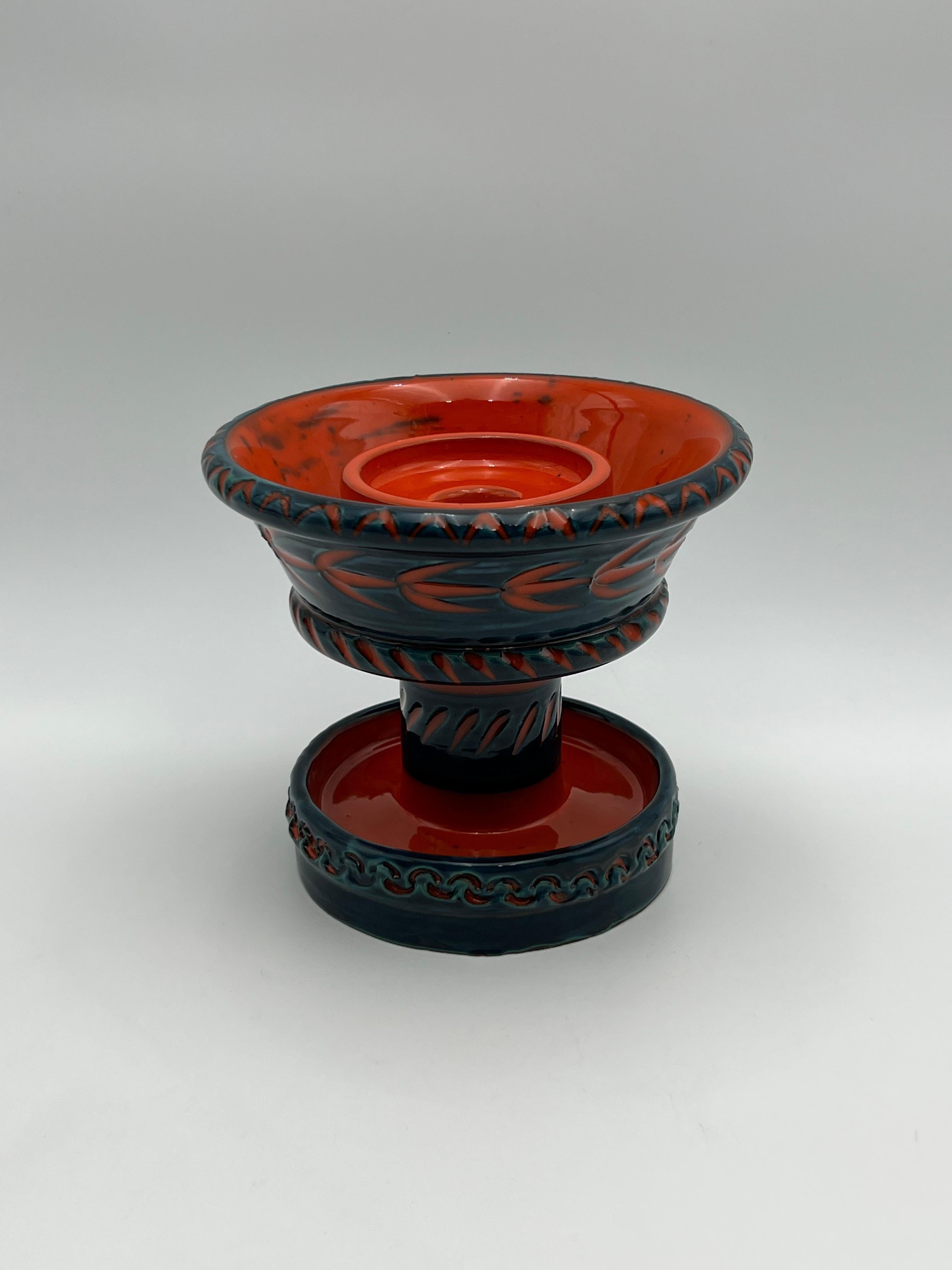 Mid-Century moderno c.1960 RARO portacandele Bitossi di Aldo Londi (1911-2003), Italia in vendita