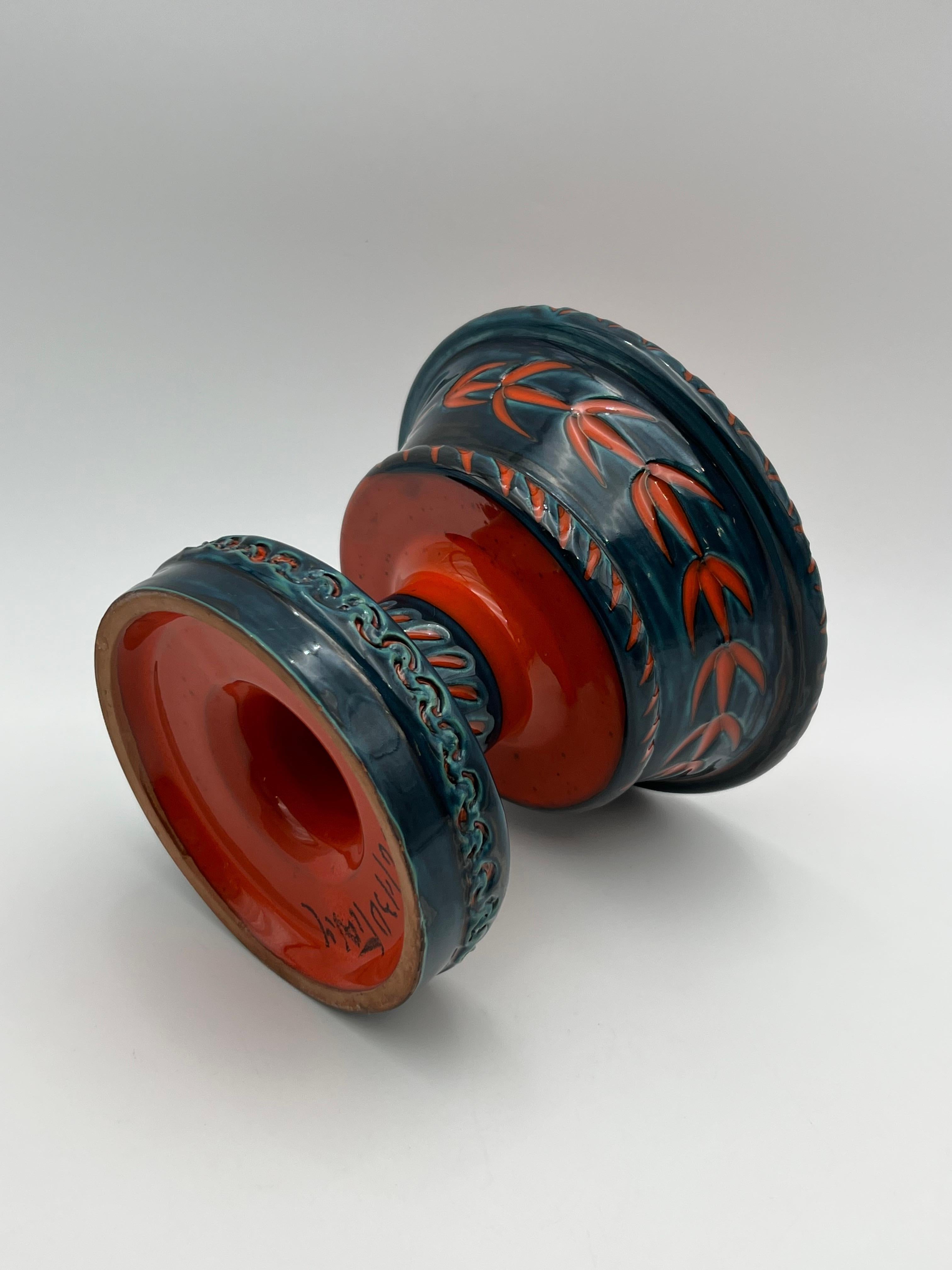 Italiano c.1960 RARO portacandele Bitossi di Aldo Londi (1911-2003), Italia in vendita