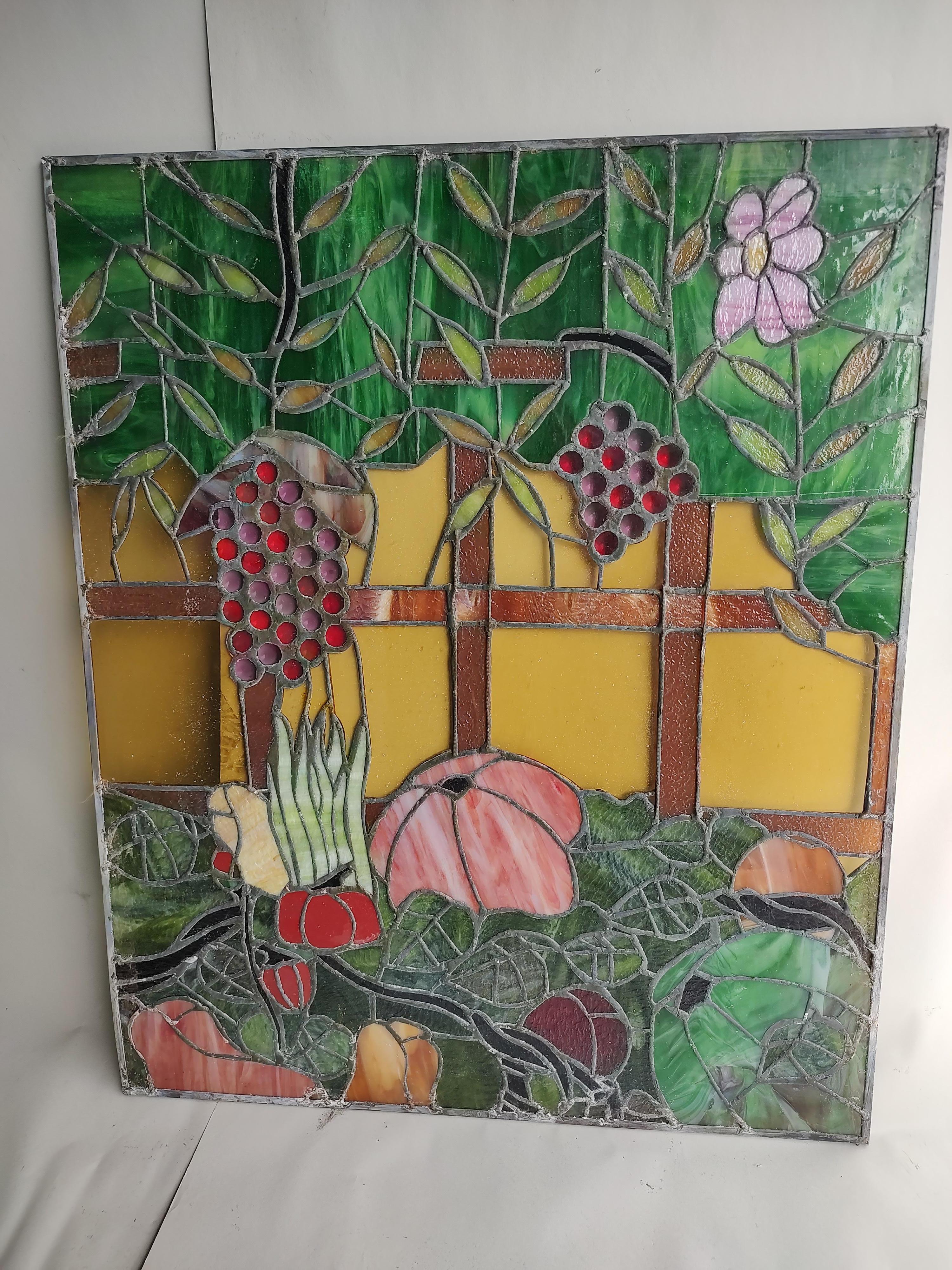 American Mid-Century Modern Stained Glass Window by Rainbow Studios NY, circa 1965 #6 For Sale