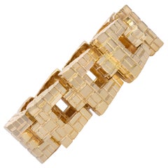 c.1970 Architectural Yellow Gold Large Link Bracelet