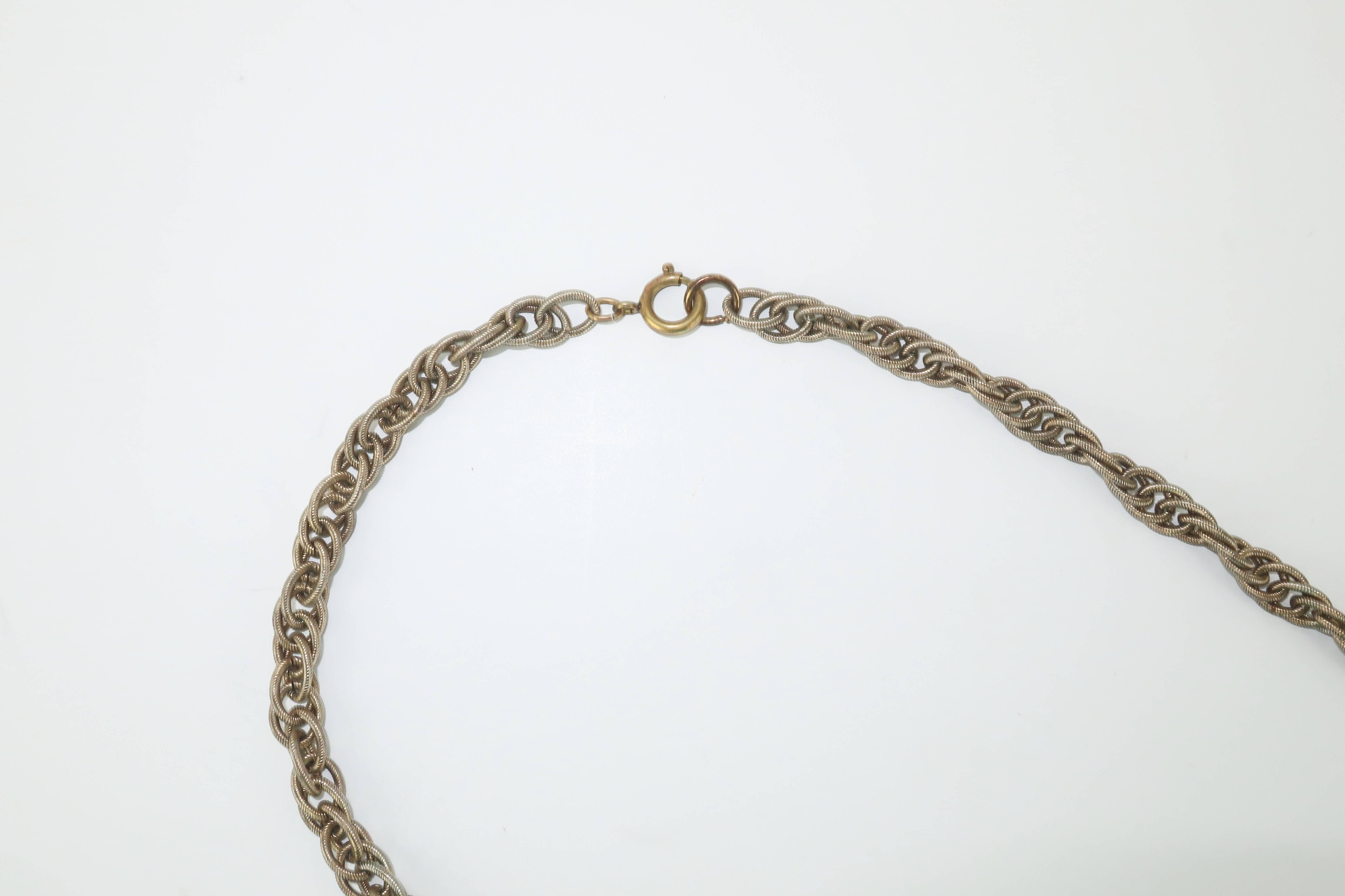 Women's C.1970 Enamel Brass Elephant Medallion Necklace