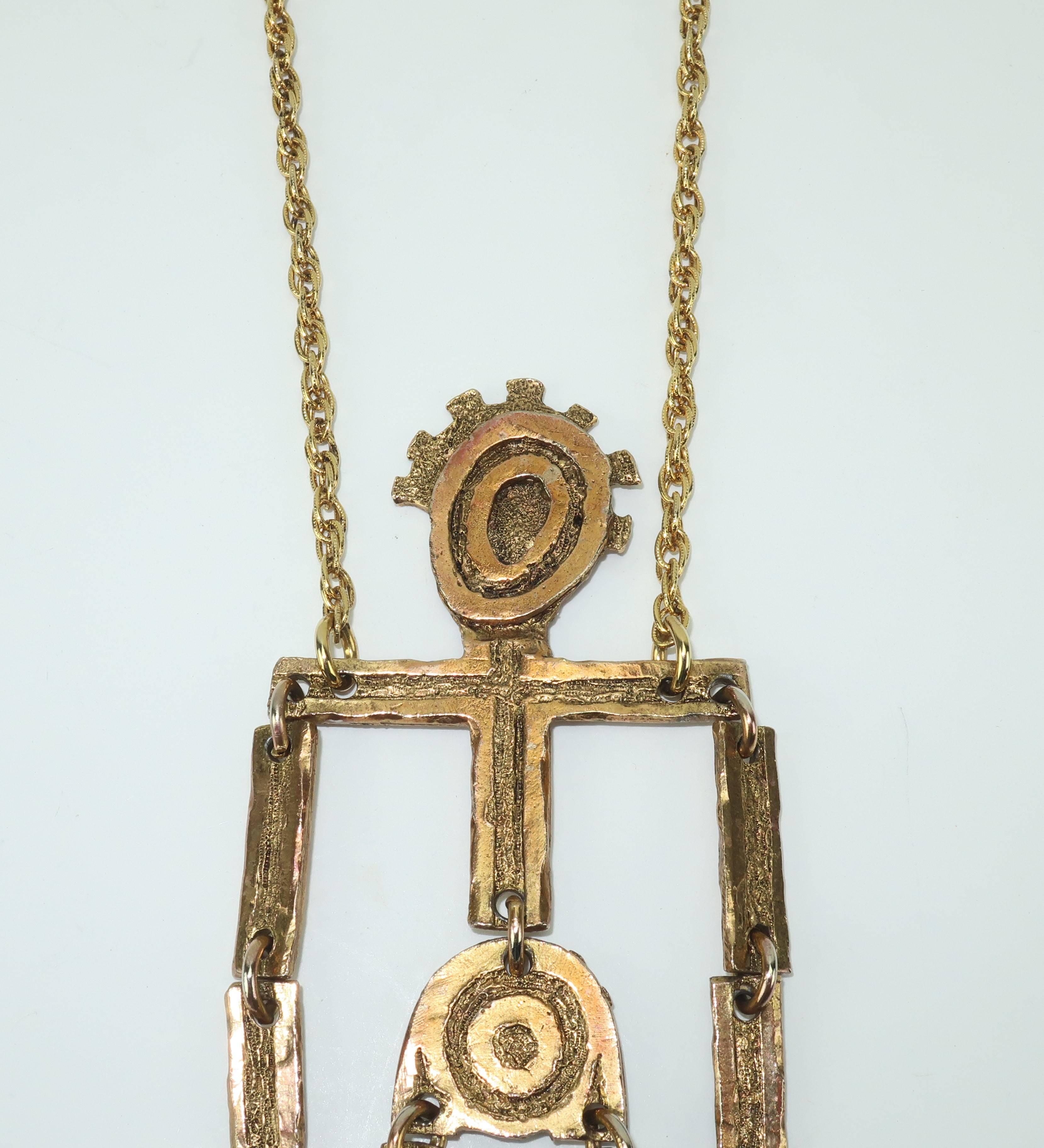 Modern C.1970 Mr. We Articulated Man Pendant Necklace