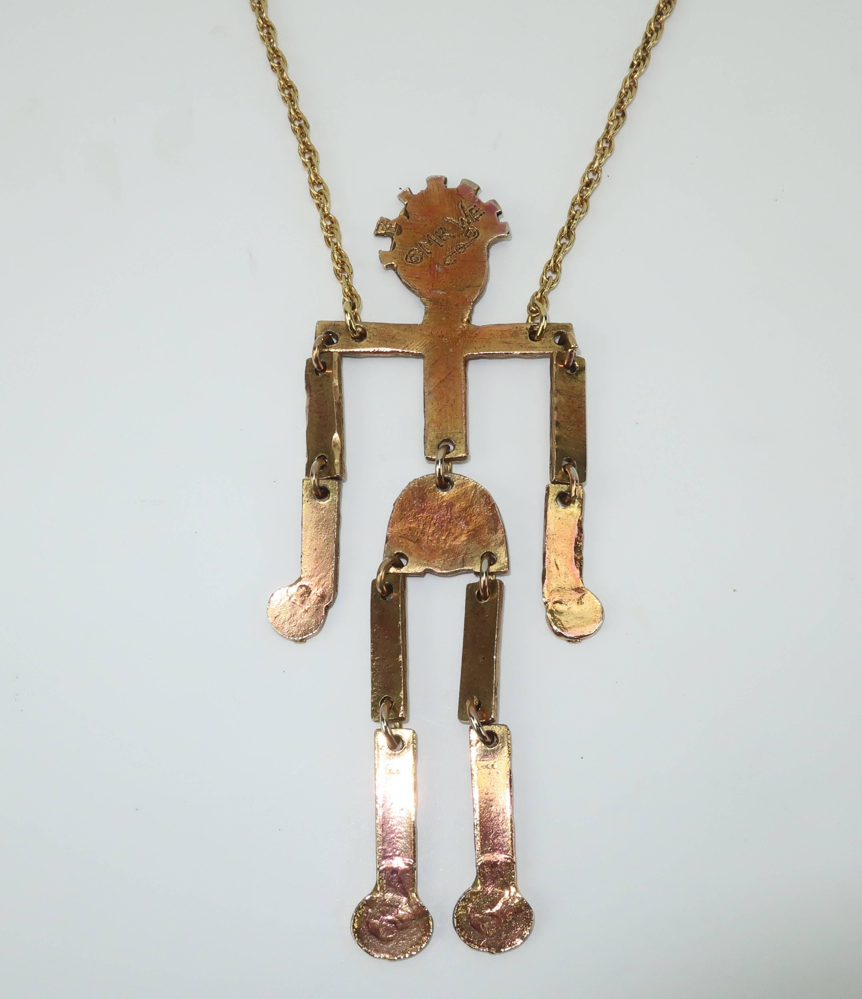 C.1970 Mr. We Articulated Man Pendant Necklace 1