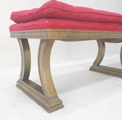 c1970s Gold Splatter Metallic Style Finish Tufted Cushion Upholstery Bench Clean