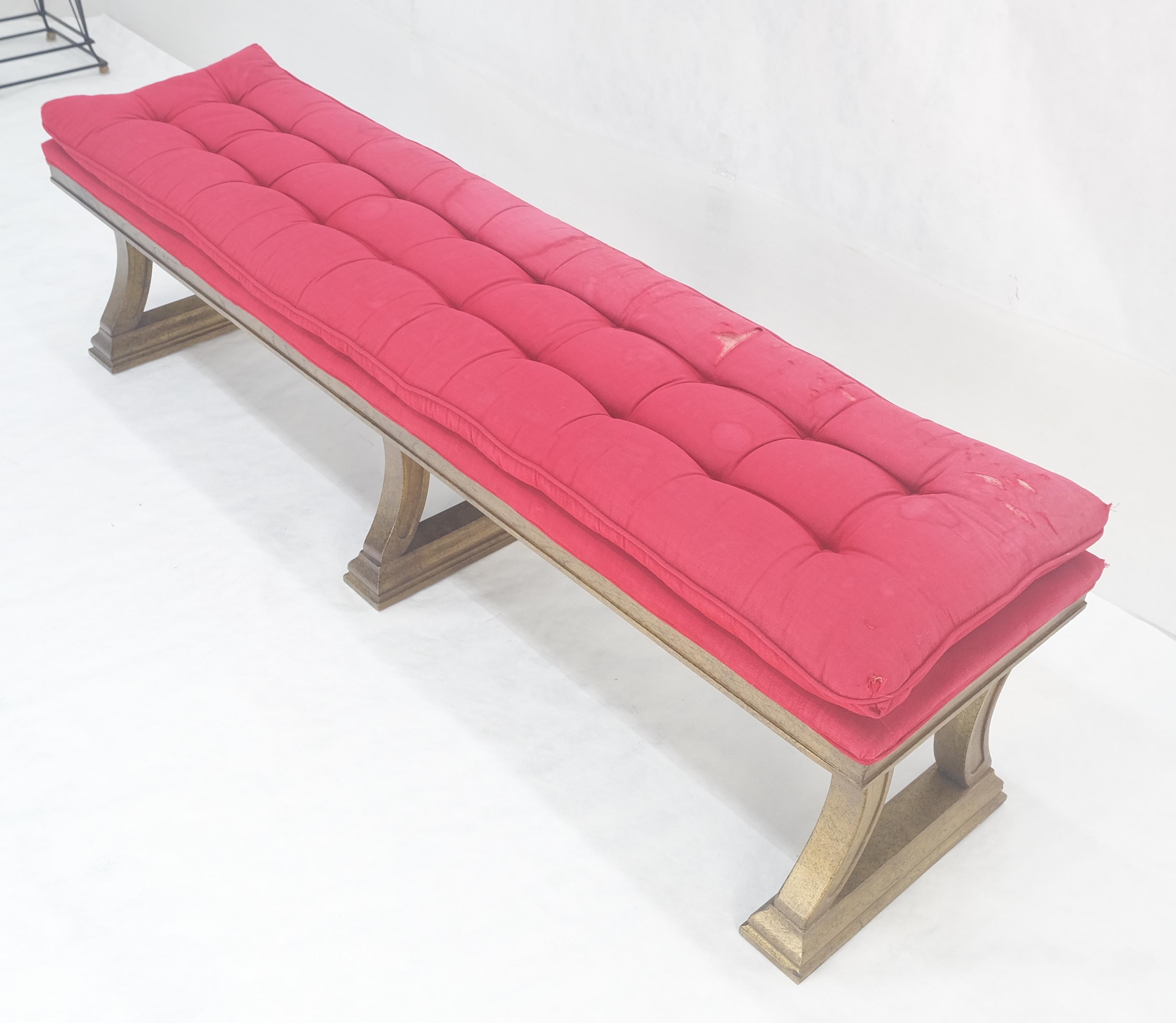 20th Century c1970s Gold Splatter Metallic Style Finish Tufted Cushion Upholstery Bench Clean For Sale