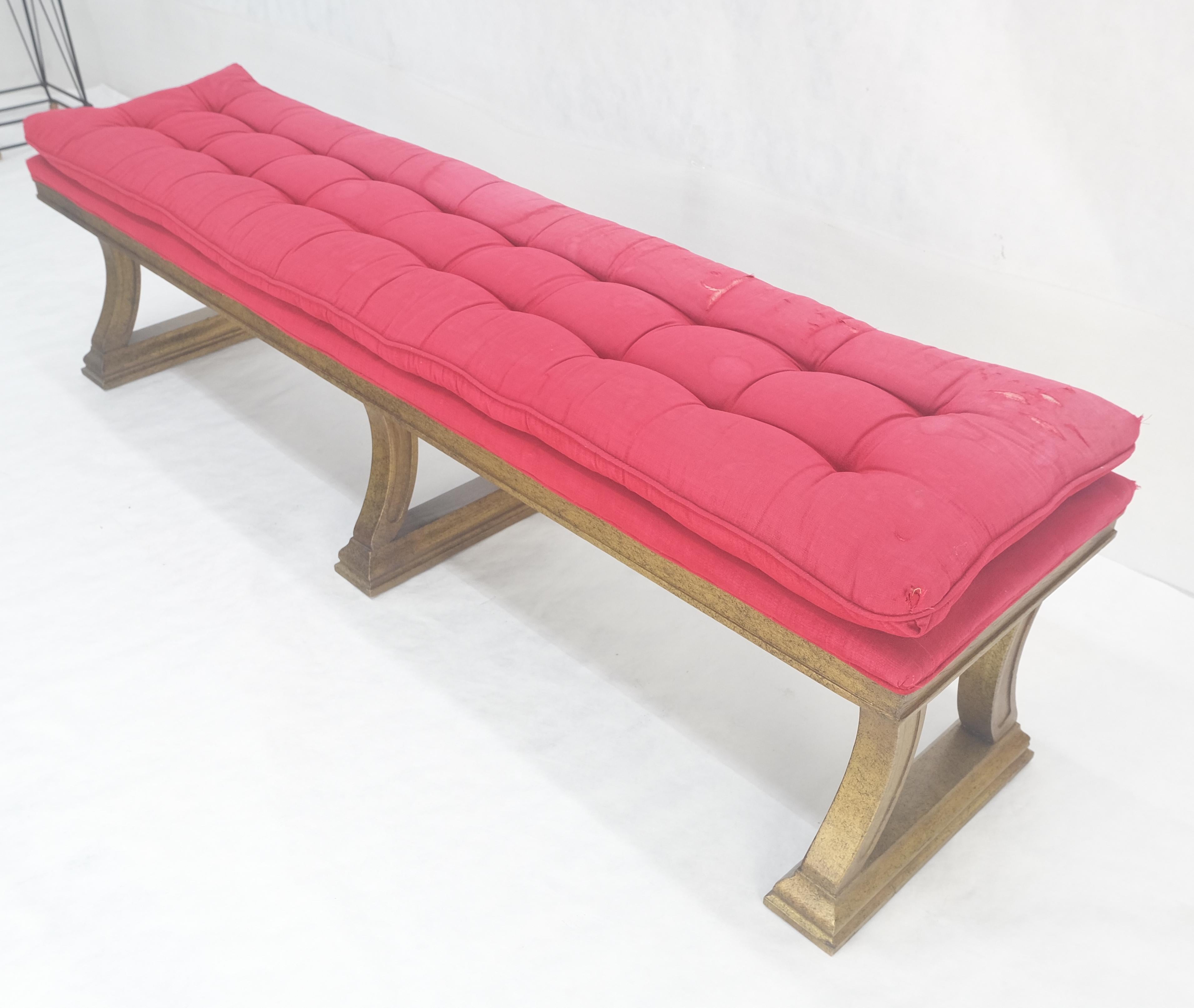 c1970s Gold Splatter Metallic Style Finish Tufted Cushion Upholstery Bench Clean For Sale 3