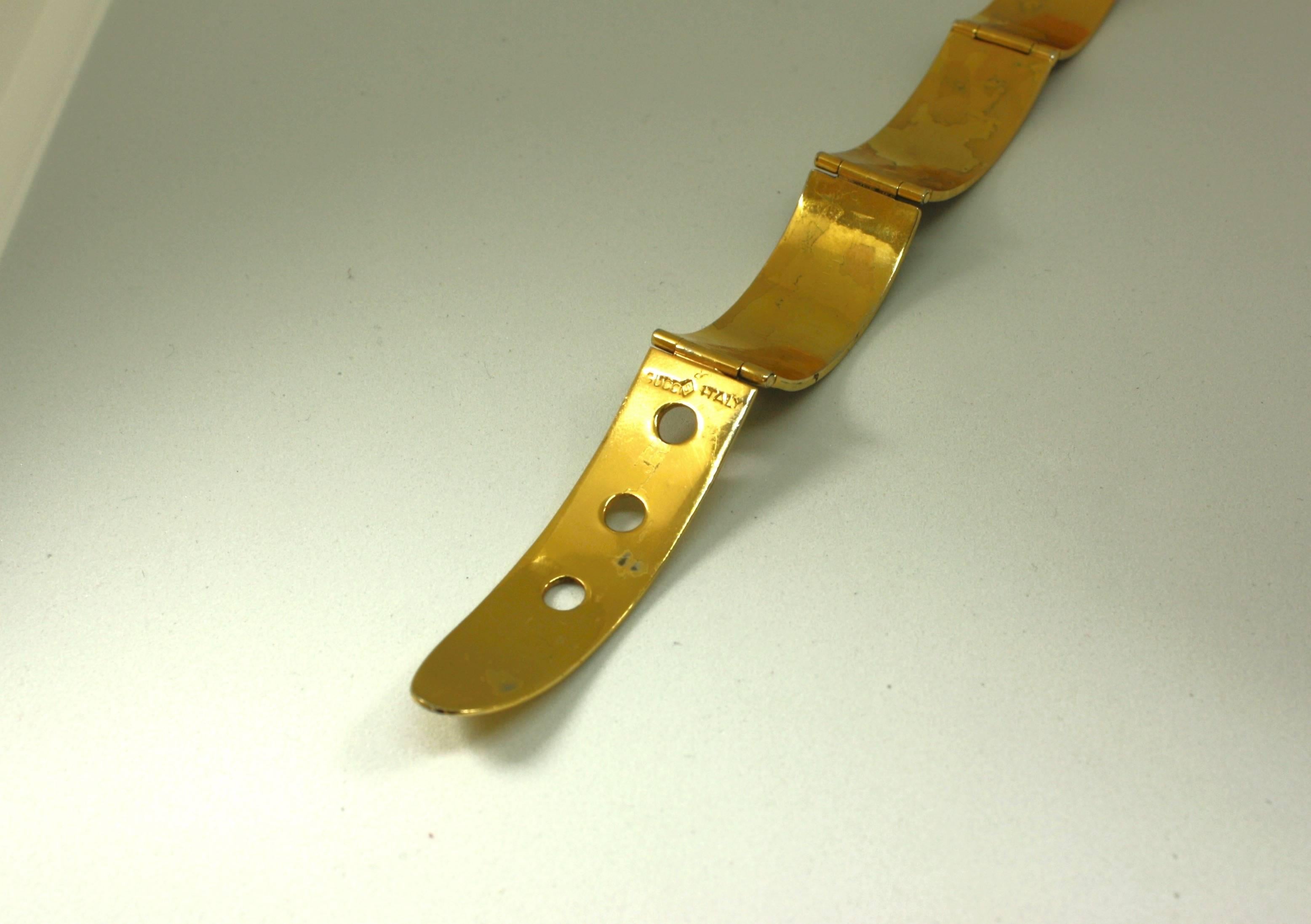 C1970's Italian Silver Gilt Buckle Bracelet by Gucci For Sale 1