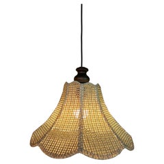 c.1970s Wicker Rattan Swag Lamp, Vintage Scandinavian Design Mid-century Modern