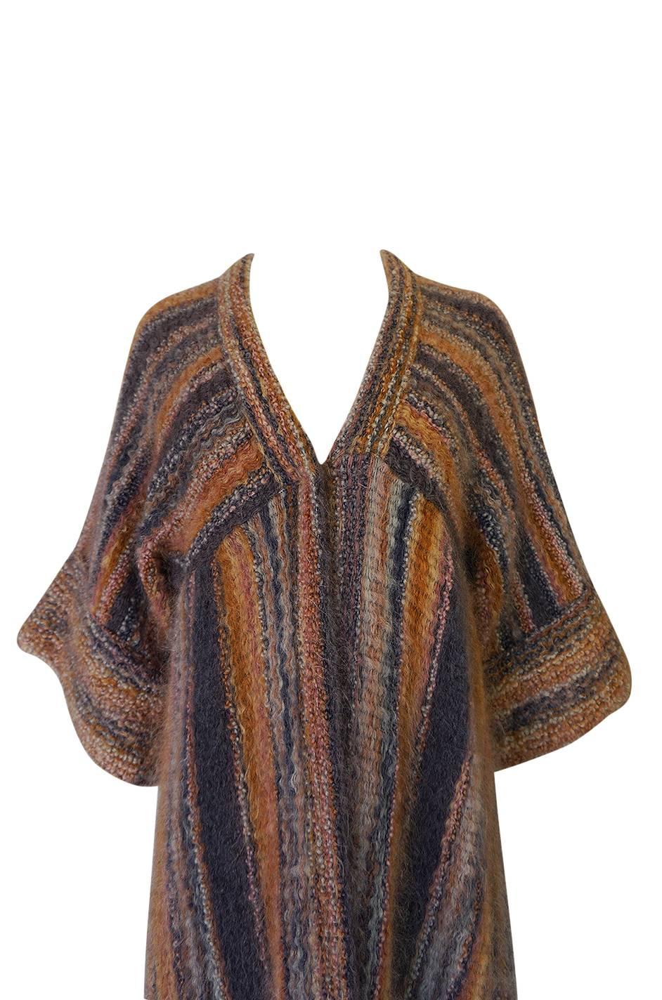 c.1976 Kay Cosserat Wool, Mohair & Silk Kimono Inspired Coat 2