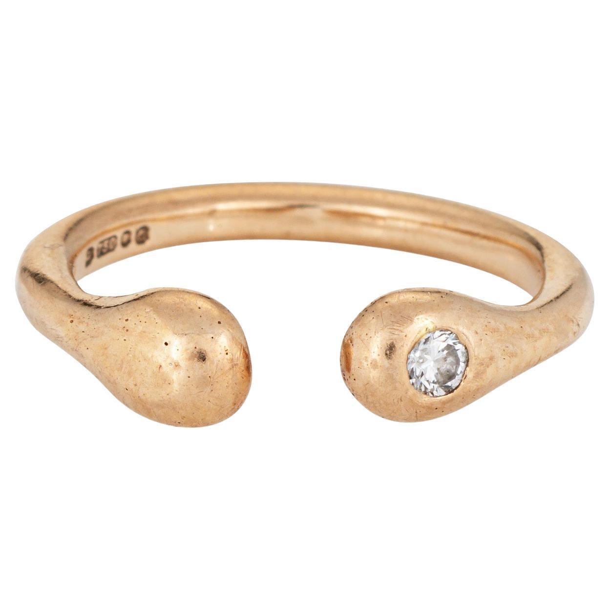 c1977 Cartier London Diamond Ring Sz 4.5 Pinky Band 18k Yellow Gold Vintage en vente