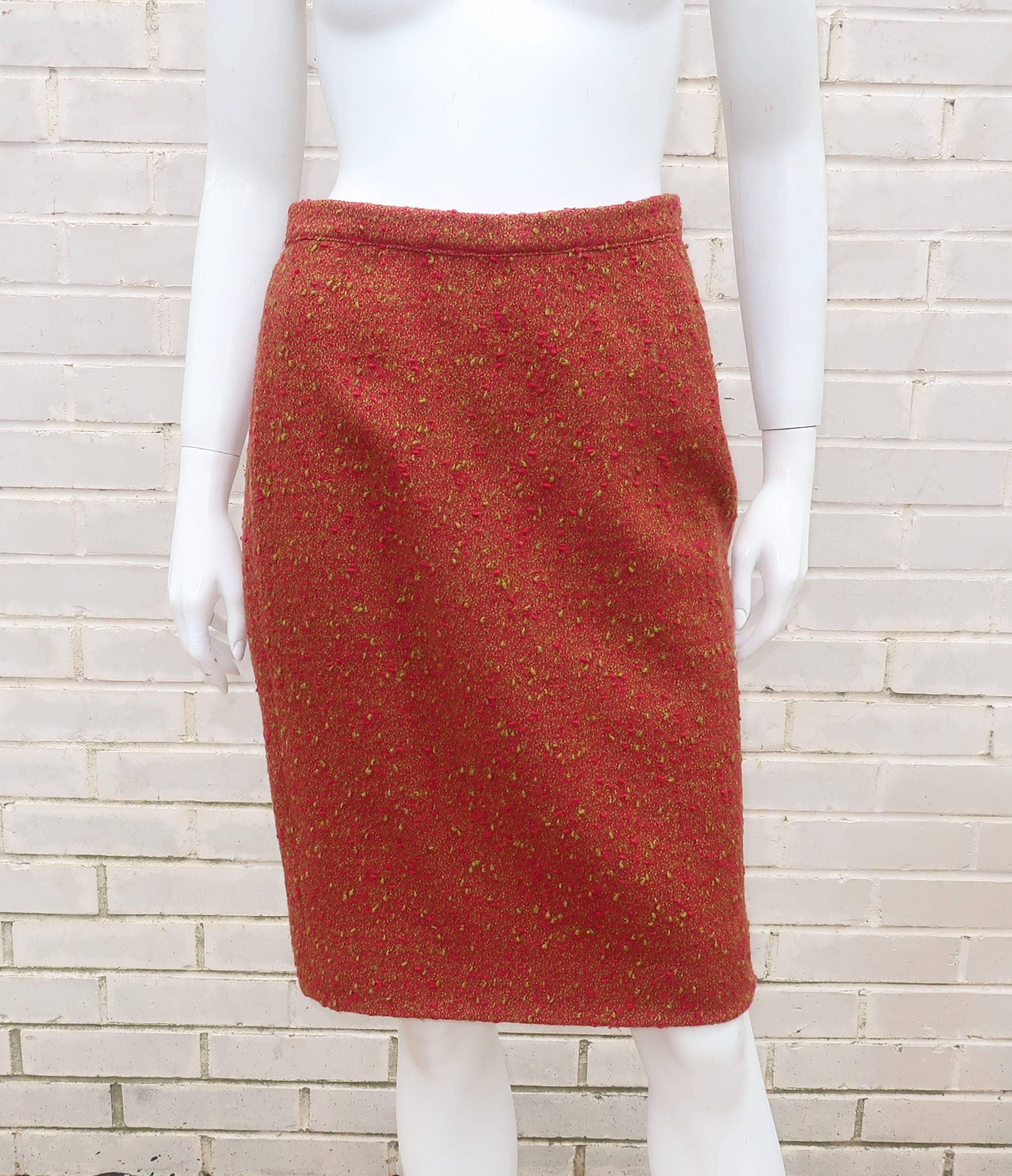 C.1980 Adolfo For Saks Fifth Avenue Plaid Boucle Skirt Suit 4