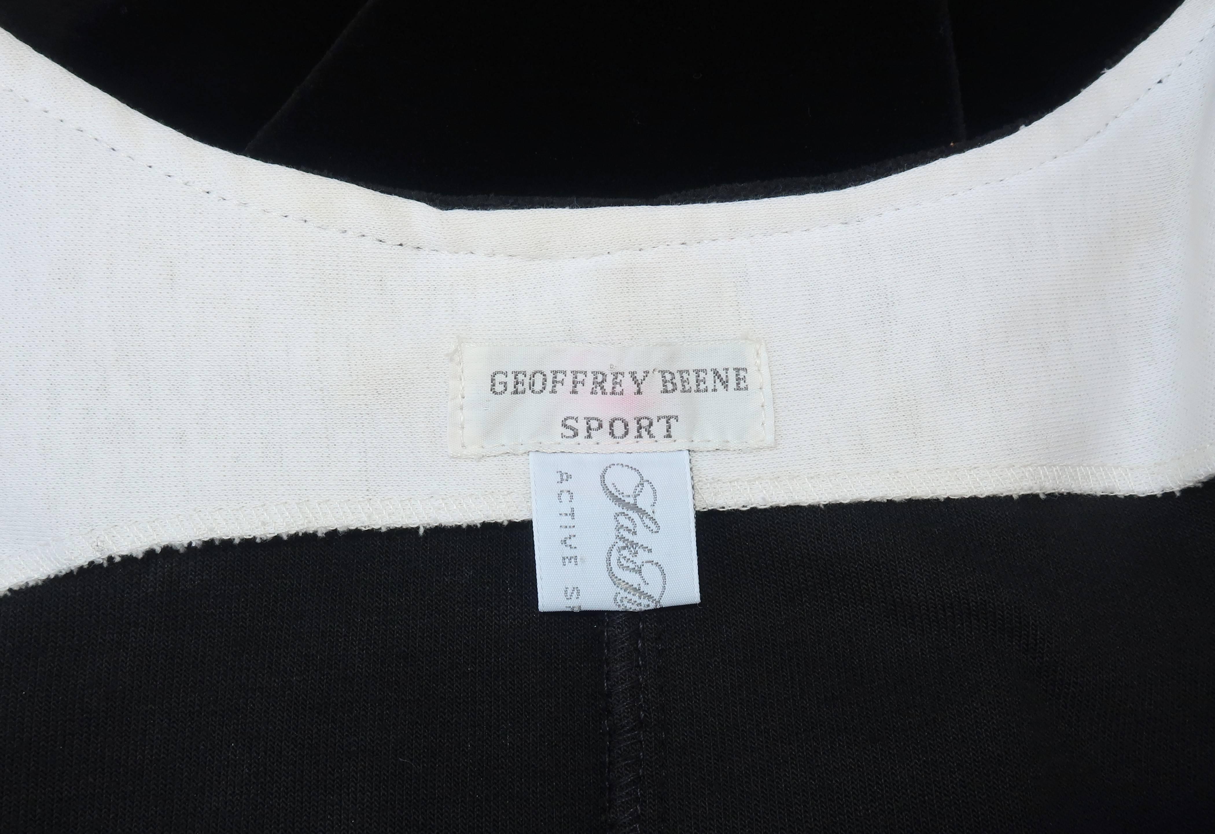 C.1980 Geoffrey Beene Black Velour Jumpsuit Lounger 6