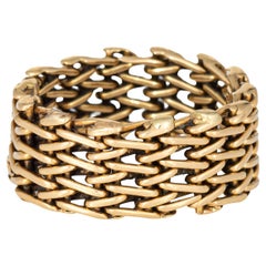 c1980 Tiffany & Co Mesh Ring Sz 6.5 Band 18k Yellow Gold Paloma Picasso France