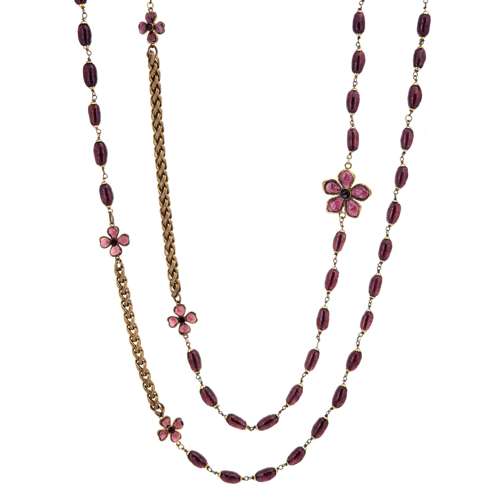 Moderne Collier de fleurs vintage Chanel Ultra Long 105