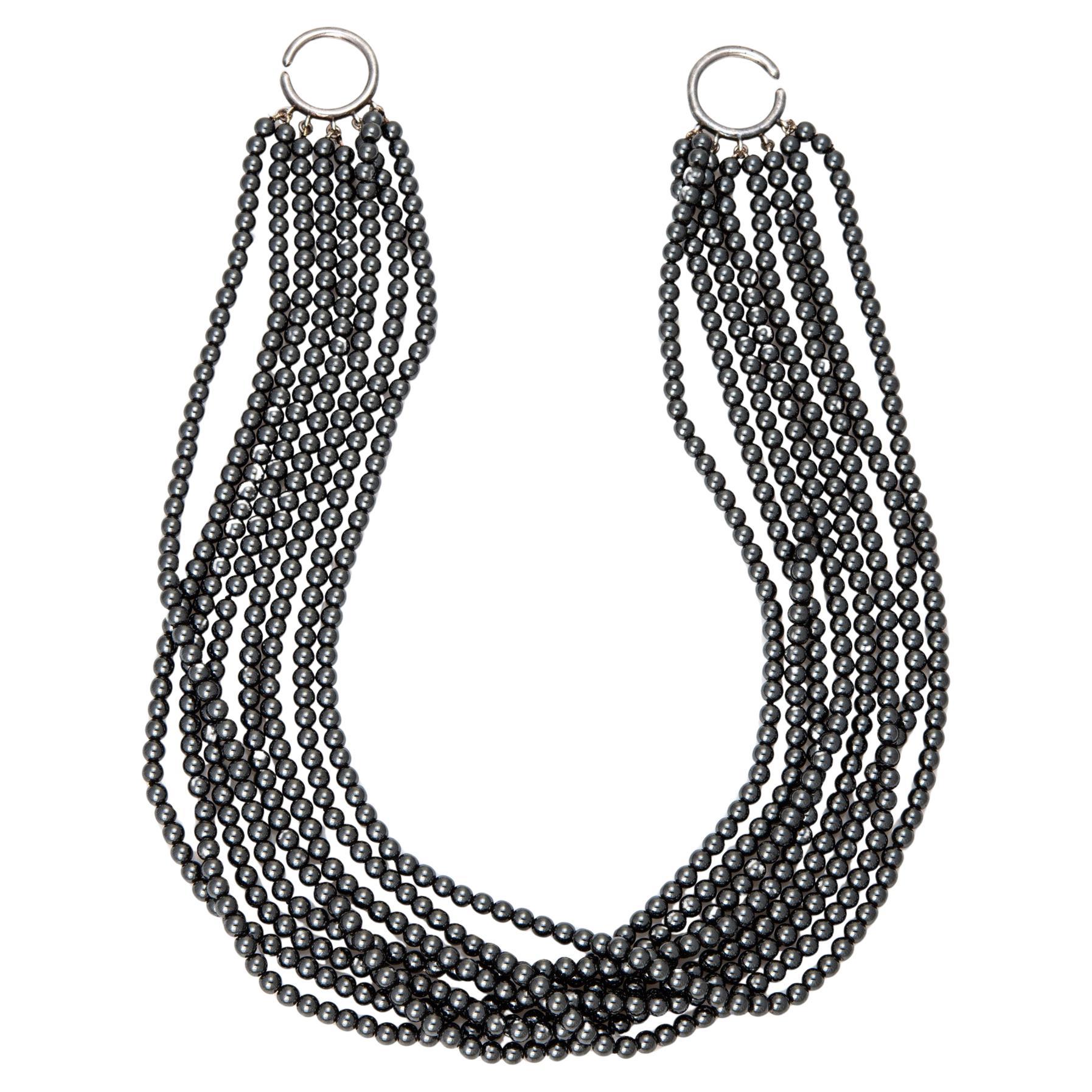 c1983 Tiffany & Co Necklace Hematite Multi Strand Torsade Signed Paloma Picasso