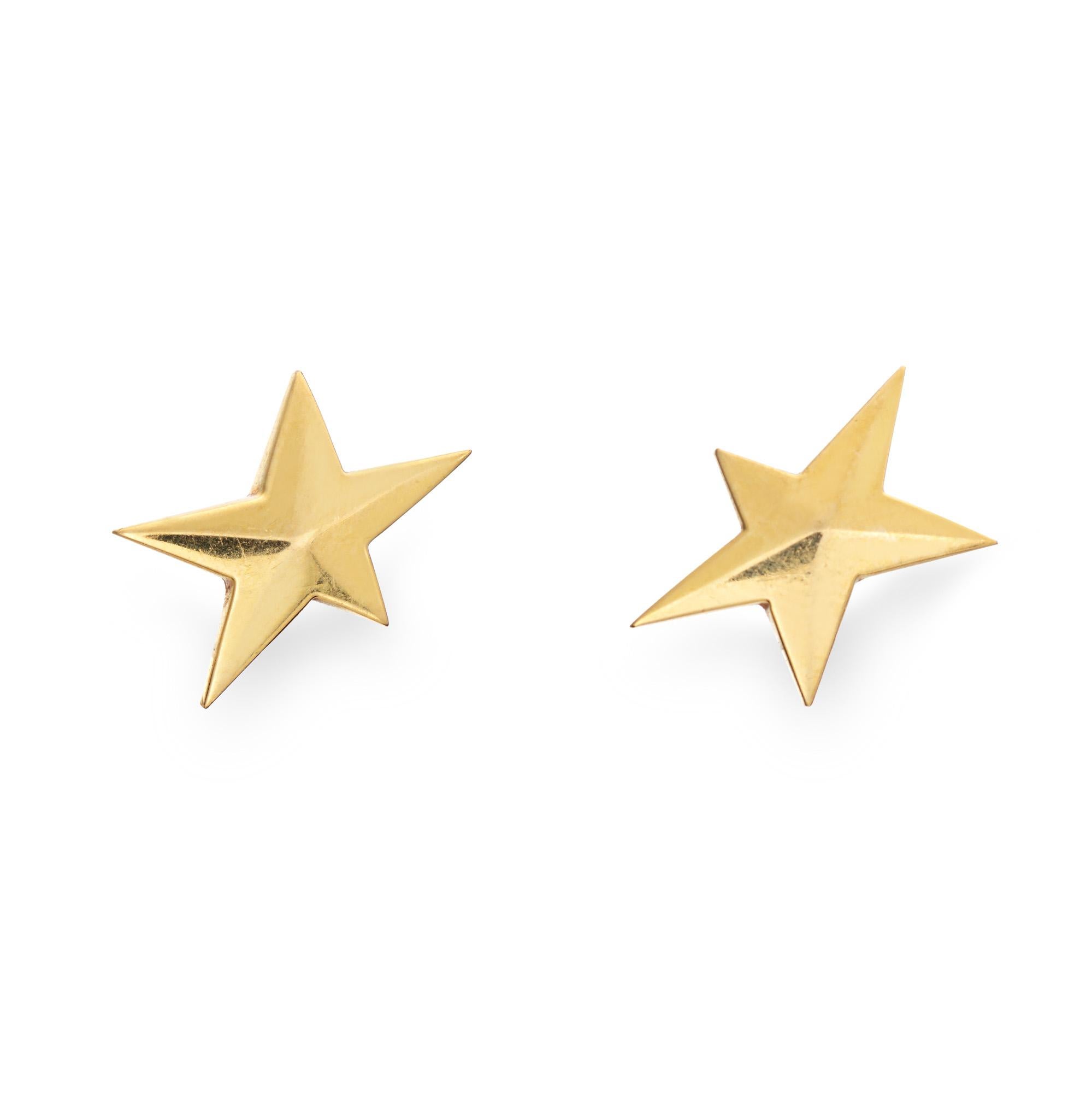 c1983 Tiffany & Co. Orecchini a stella in oro giallo 18k con borchie Gioielleria firmata In condizioni buone in vendita a Torrance, CA