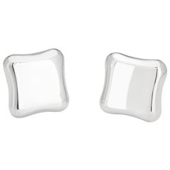 c1984 Angela Cummings Square Earrings Clip On Sterling Silver Fine Jewelry c1984 Angela Cummings Square Earrings Clip On Sterling Silver Fine Jewelry